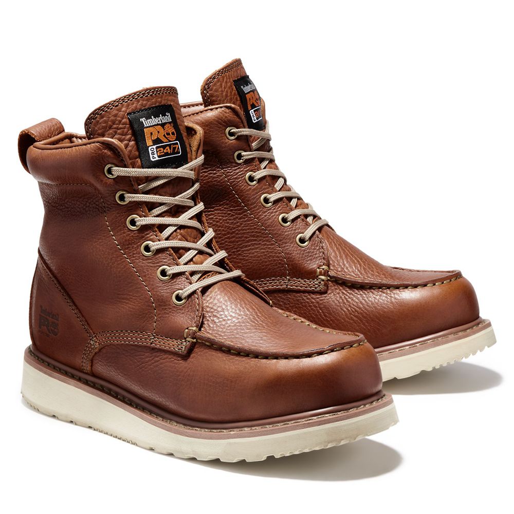 Botas Pro Timberland Hombre Pro 6\" Soft Toe Wedge Marrones - Chile HQC-459172